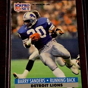 3 Barry Sanders Rookie NFL Football Cards - “Detroit Lions”